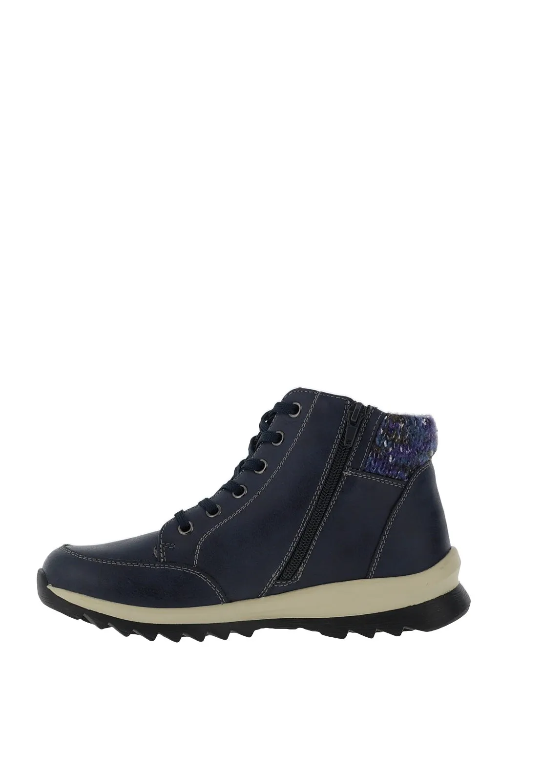 Lunar Buttermere Waterproof Knit Cuff Lace up Boots, Navy