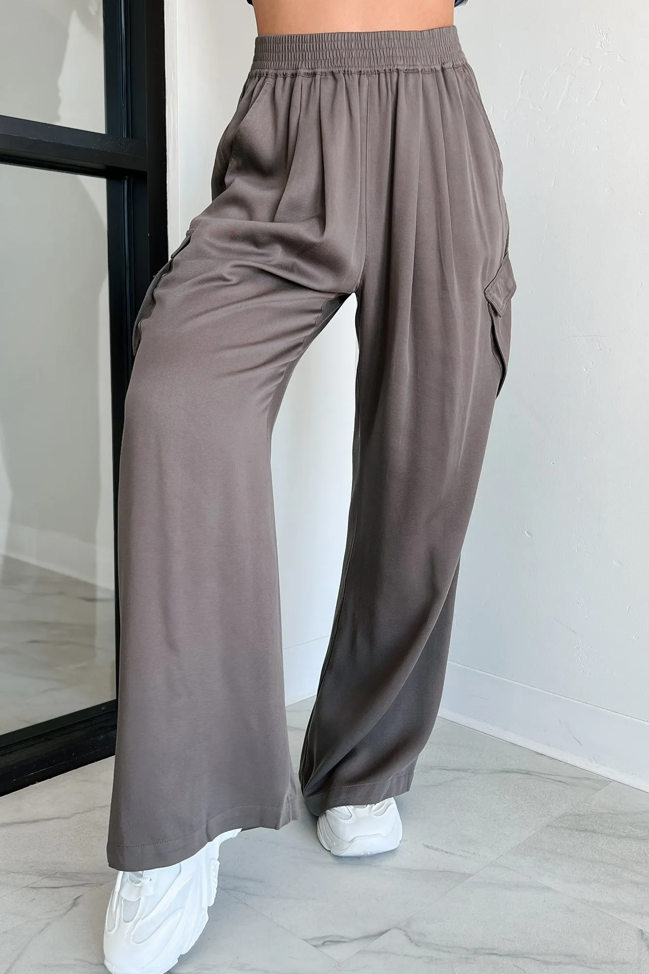 Mahoney Wide Leg Cargo Pants (Espresso)