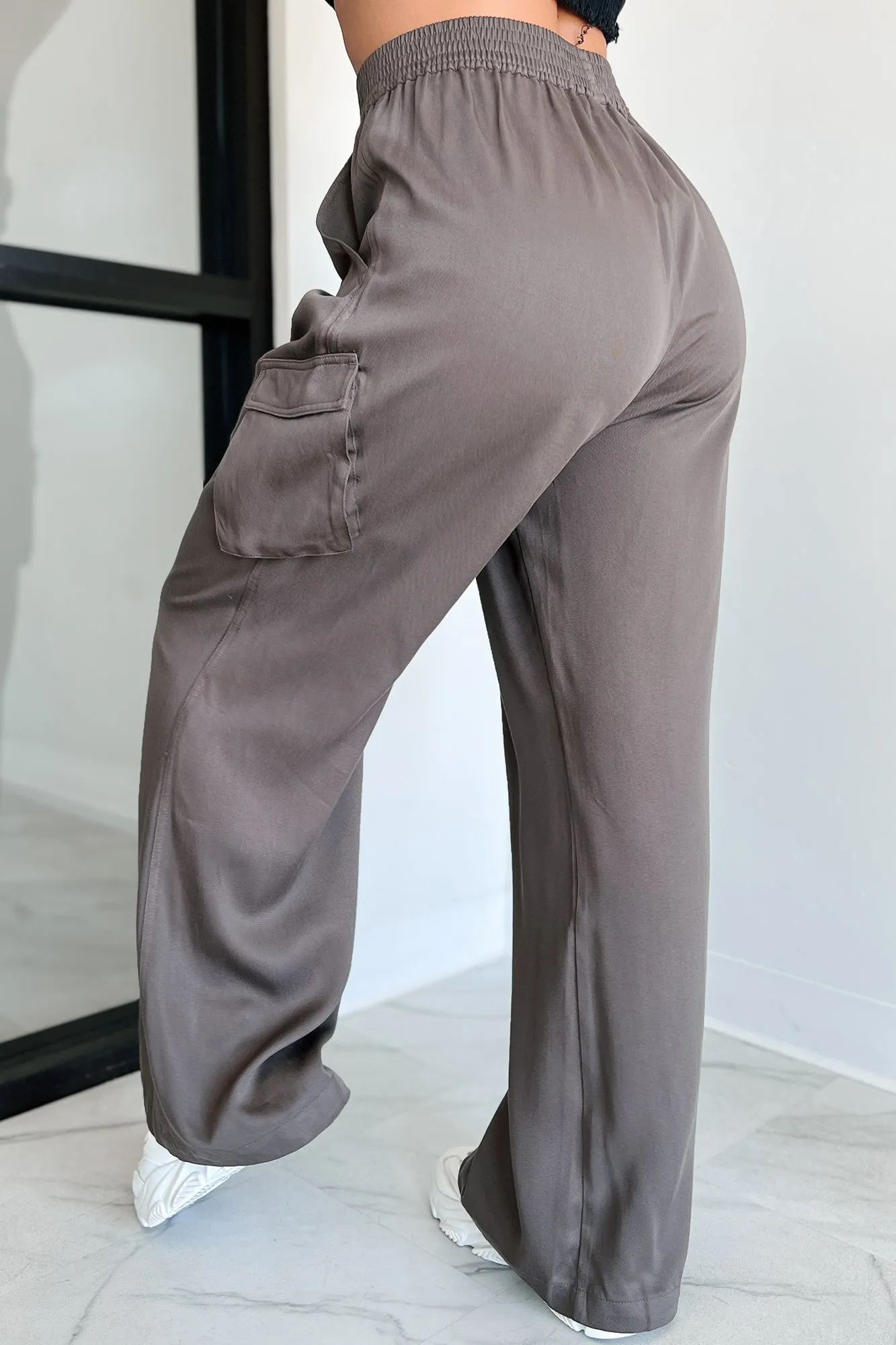 Mahoney Wide Leg Cargo Pants (Espresso)