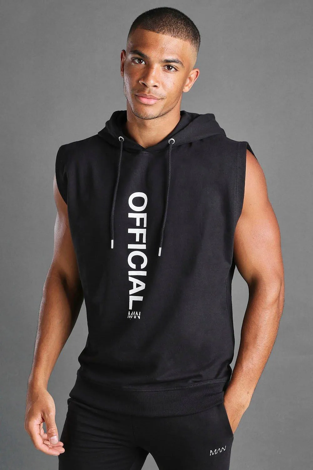 MAN Sleeveless Hooded Sweater | boohooMAN UK