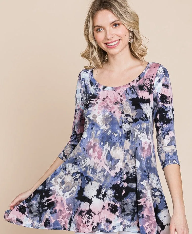 Mauve & Blue Tie Dye Tunic