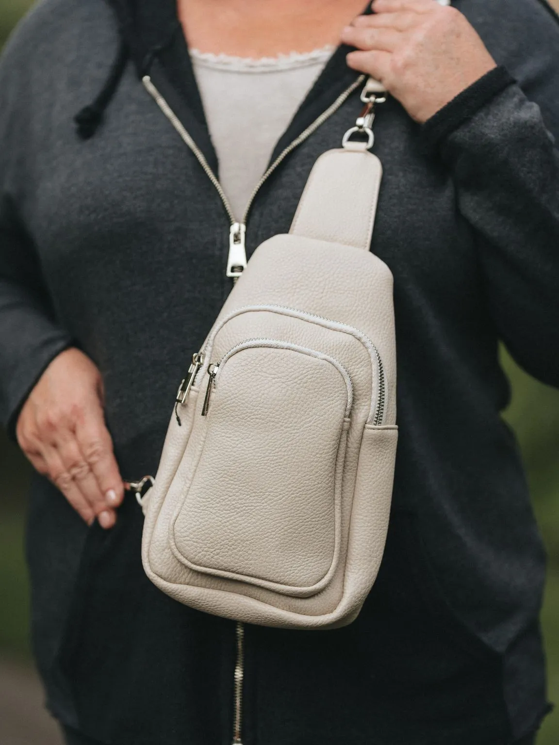 Multi Zip Detail Crossbody Bag