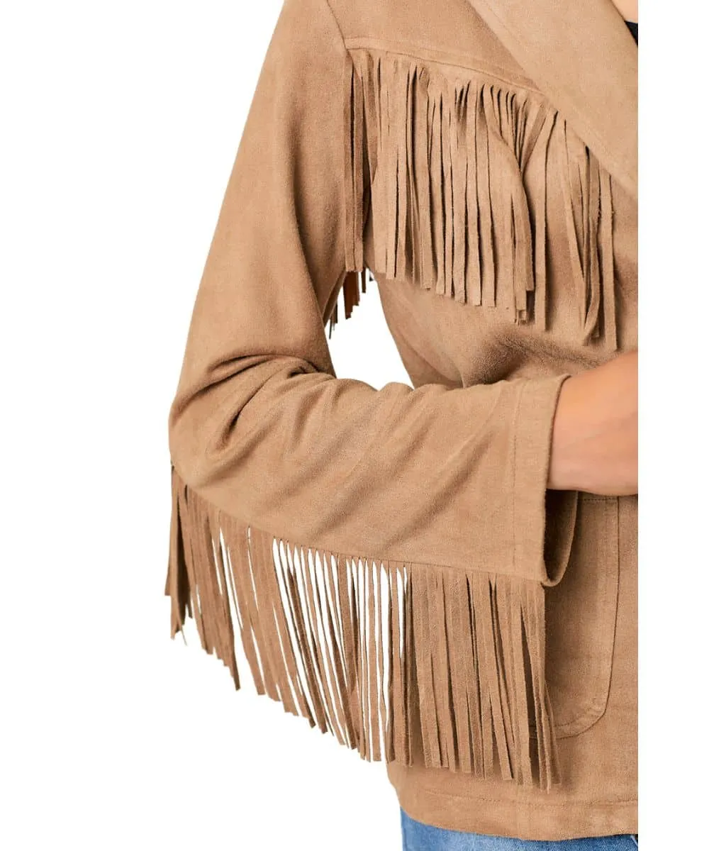 Mystree Women's Fringed Suede Blazer