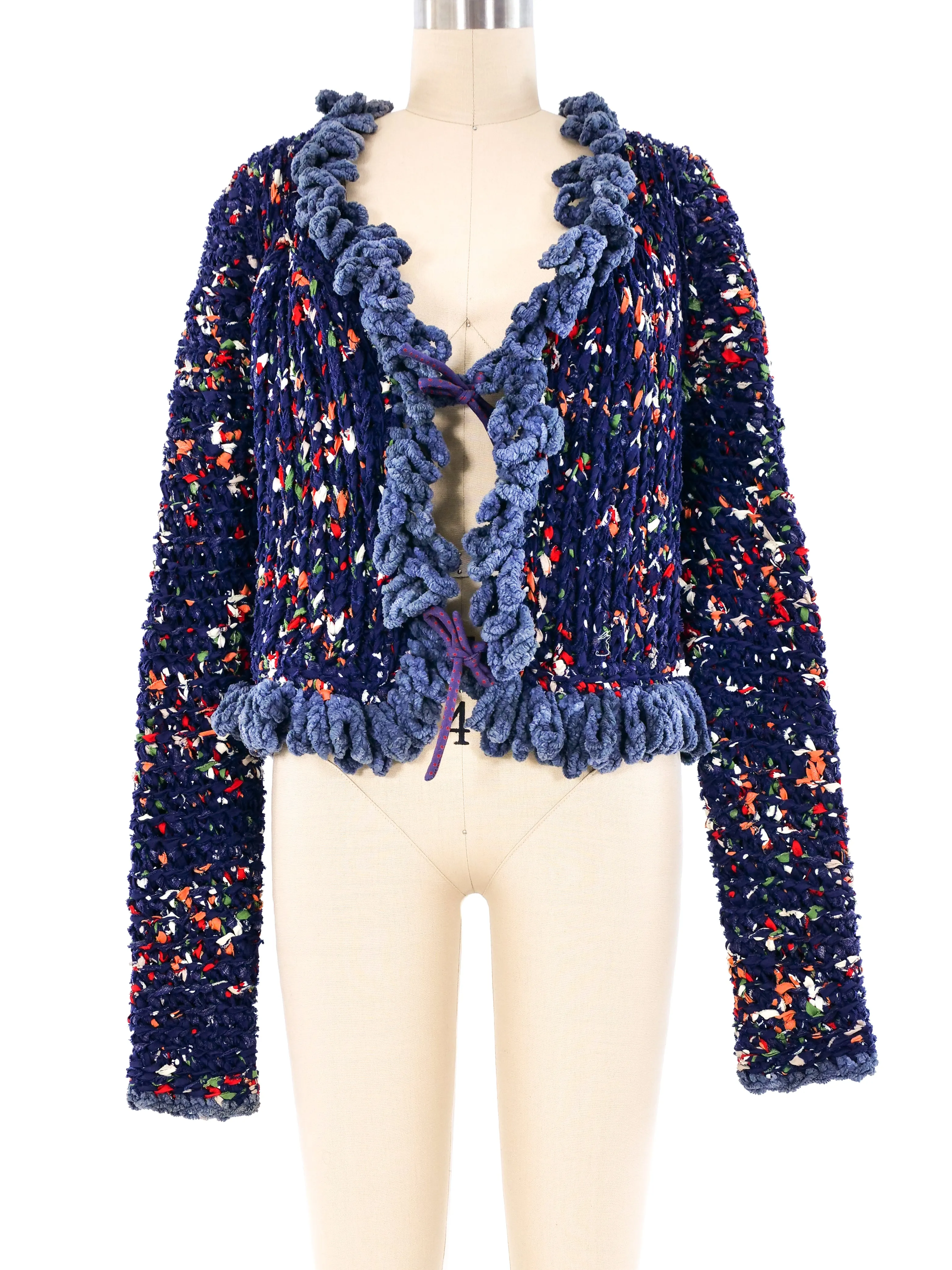 Navy Ribbon Knit Jacket Ensemble