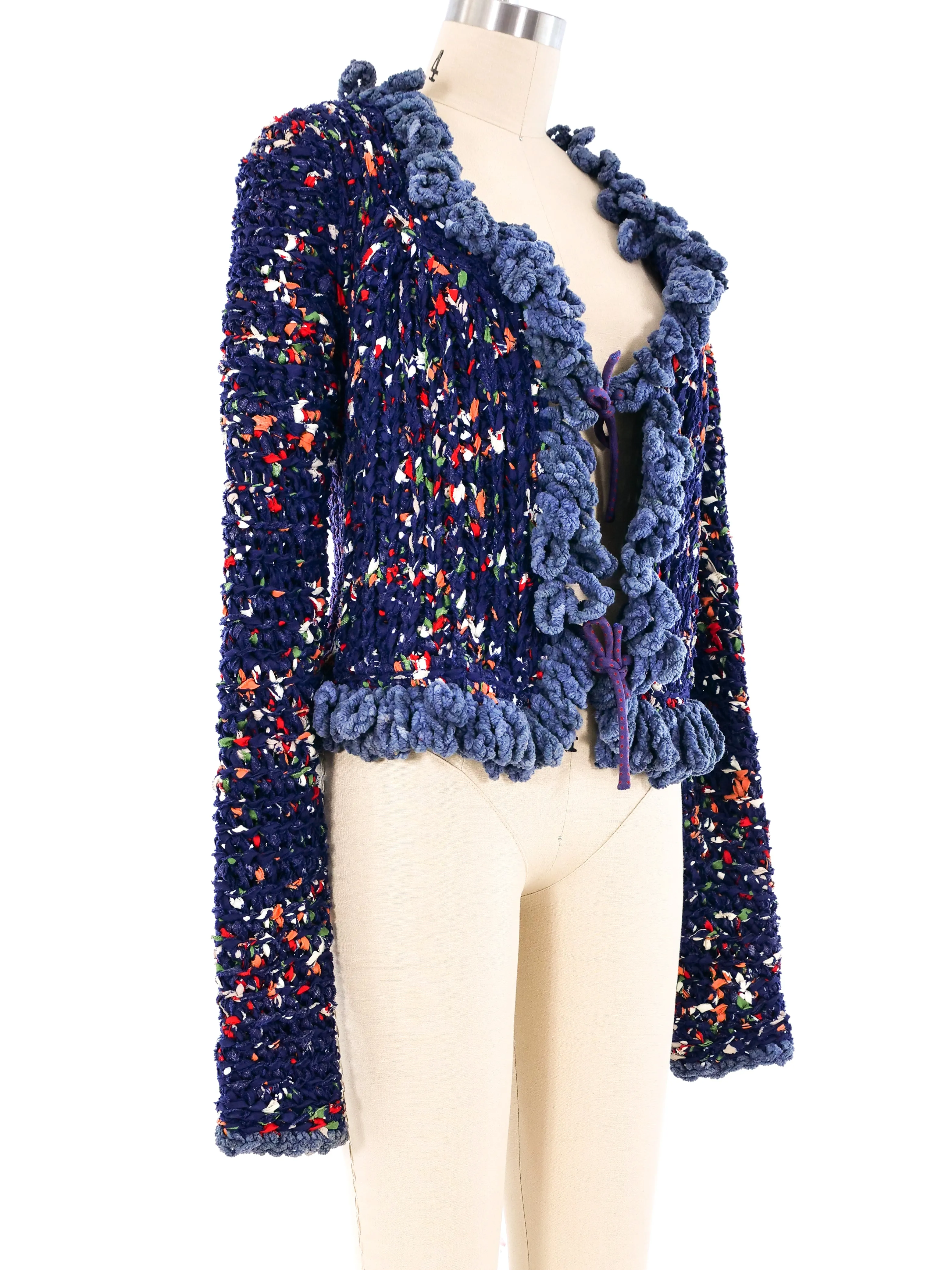 Navy Ribbon Knit Jacket Ensemble