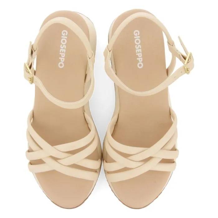 OFF-WHITE SANDALS WITH WEDGE AND TUBULAR STRAPS FOR WOMEN PERMET