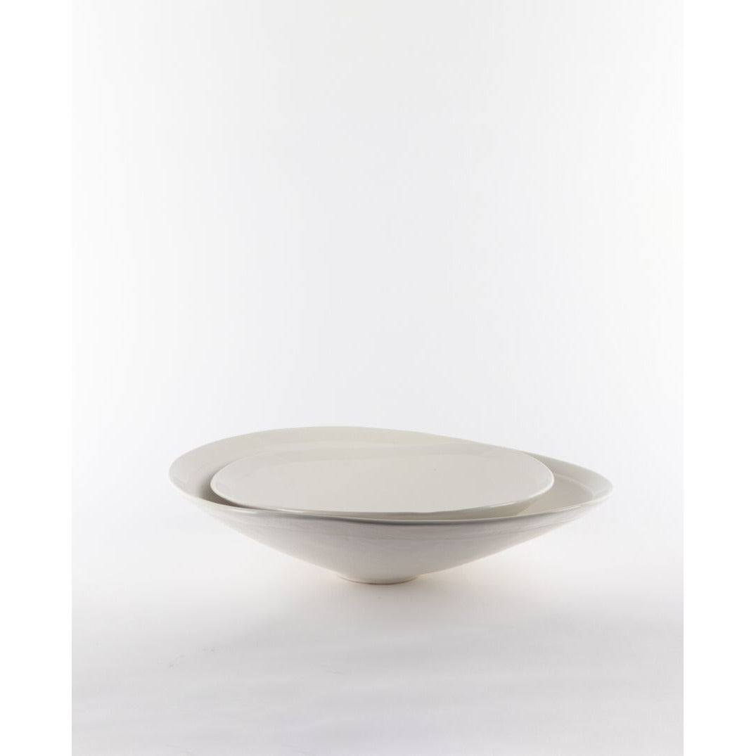 Papaya- Lotus Curved Platter White Large