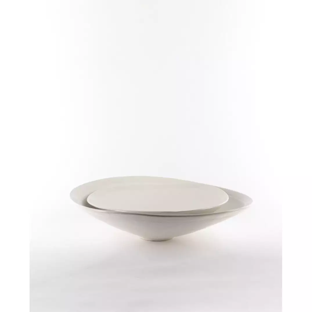 Papaya- Lotus Curved Platter White Large