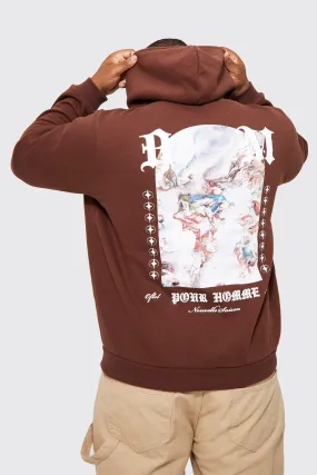 Plus Statue Back Graphic Zip Through Hoodie