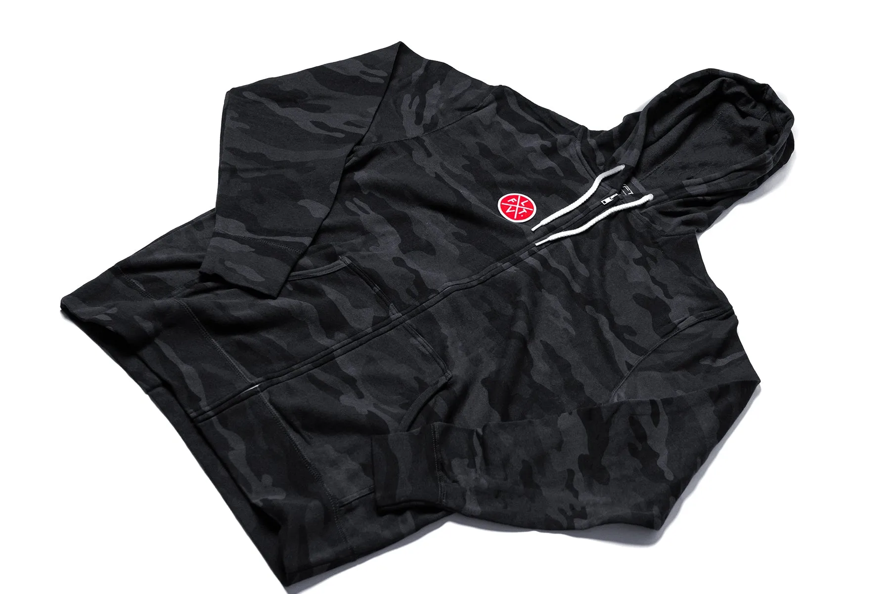 Prestige Zip- Up Hoodie - Black Camo/ Red