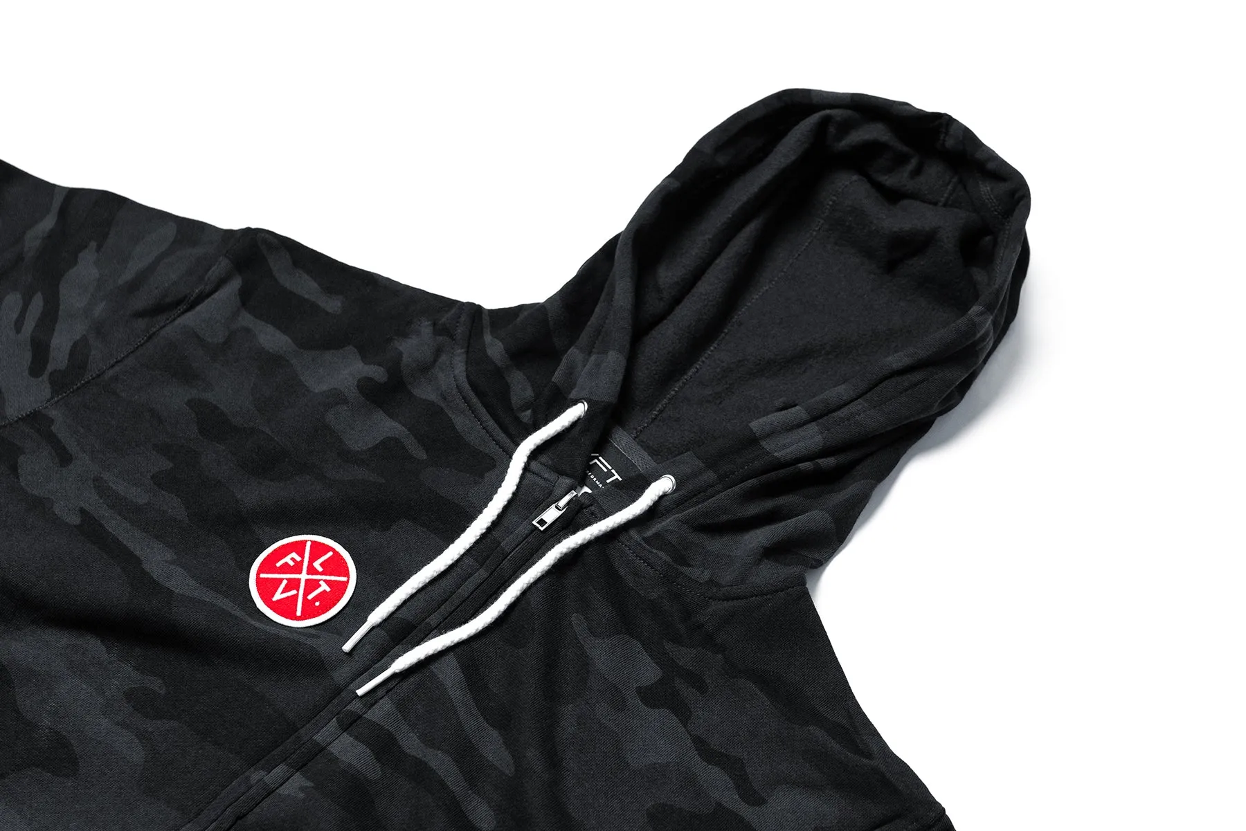 Prestige Zip- Up Hoodie - Black Camo/ Red