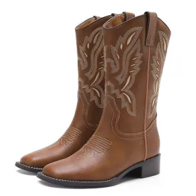 Road To Rideout Embroidery Cowboy Boots