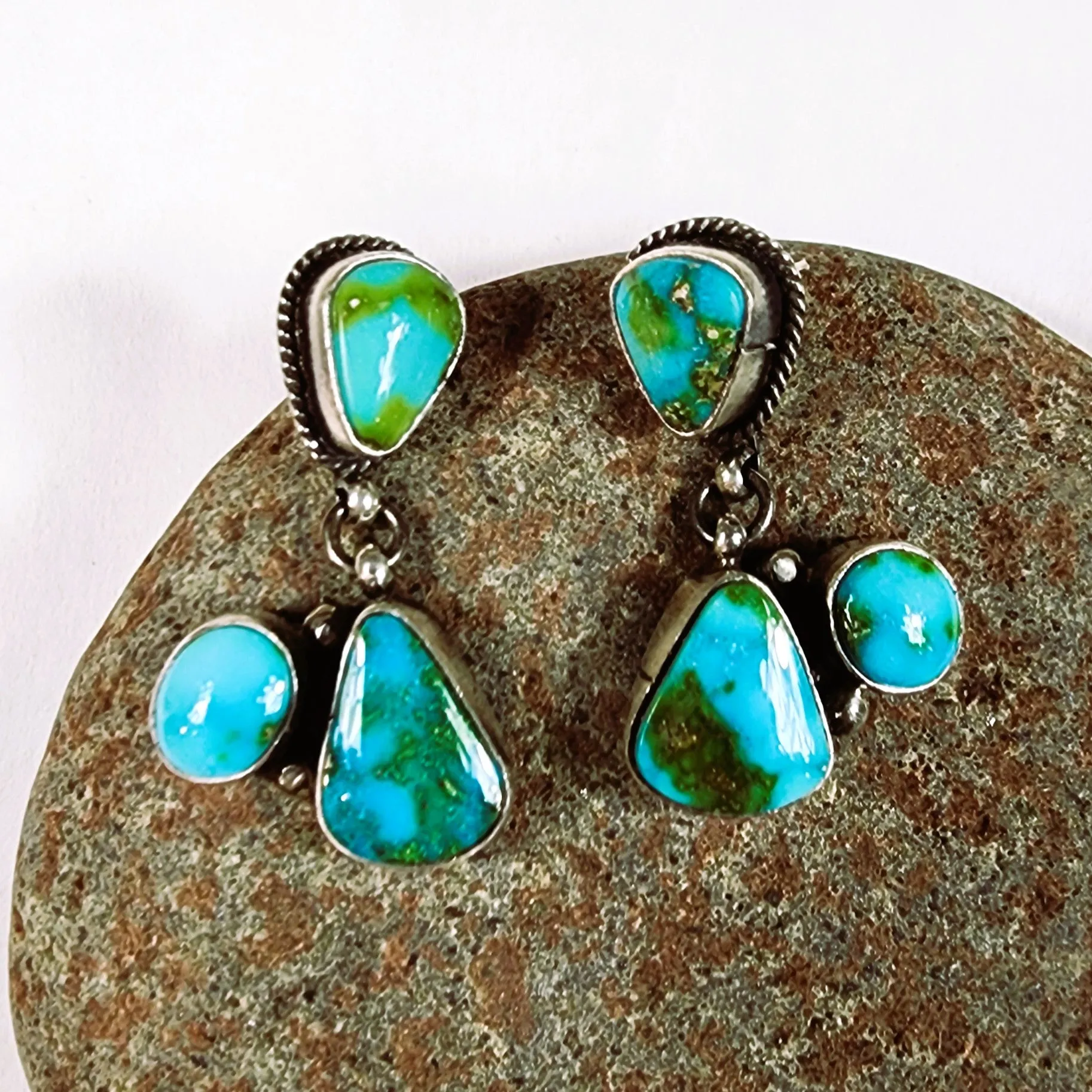 Stunning Natural Royston Turquoise Post Earrings