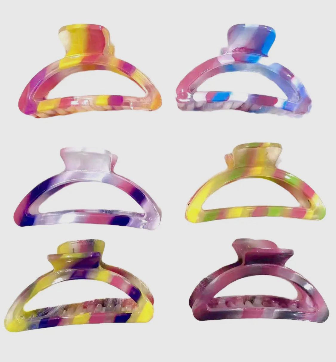 Summer Jelly Tie Dye Claw Clips