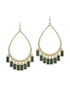 Teardrop Earrings with Rectangle Crystals