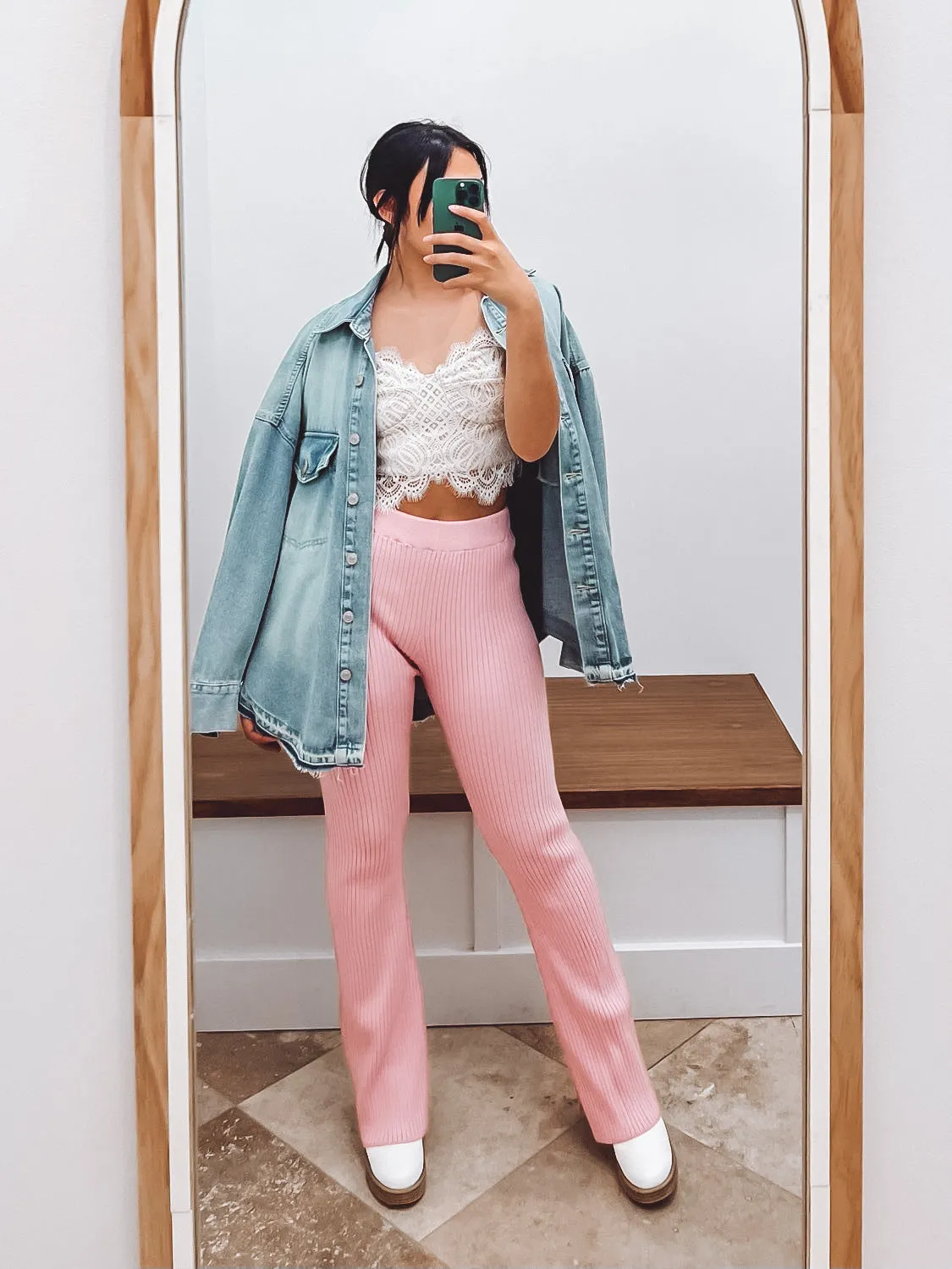 The Perfectly Pink (De)Knit Wide Leg Pants