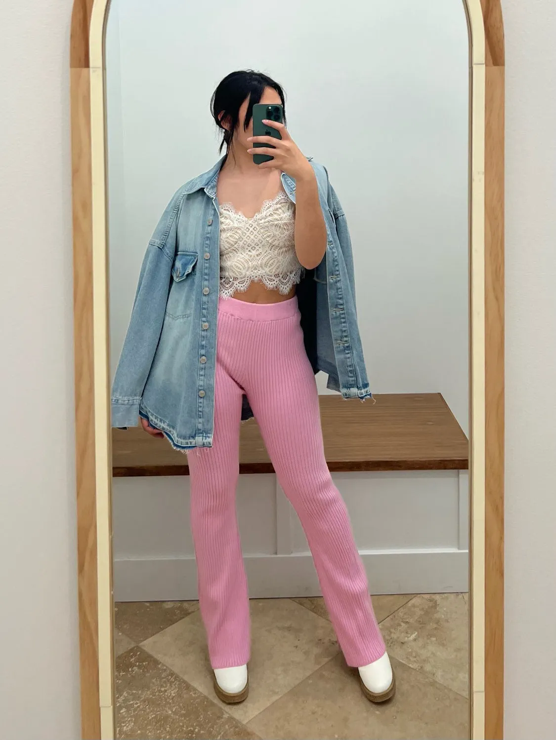 The Perfectly Pink (De)Knit Wide Leg Pants