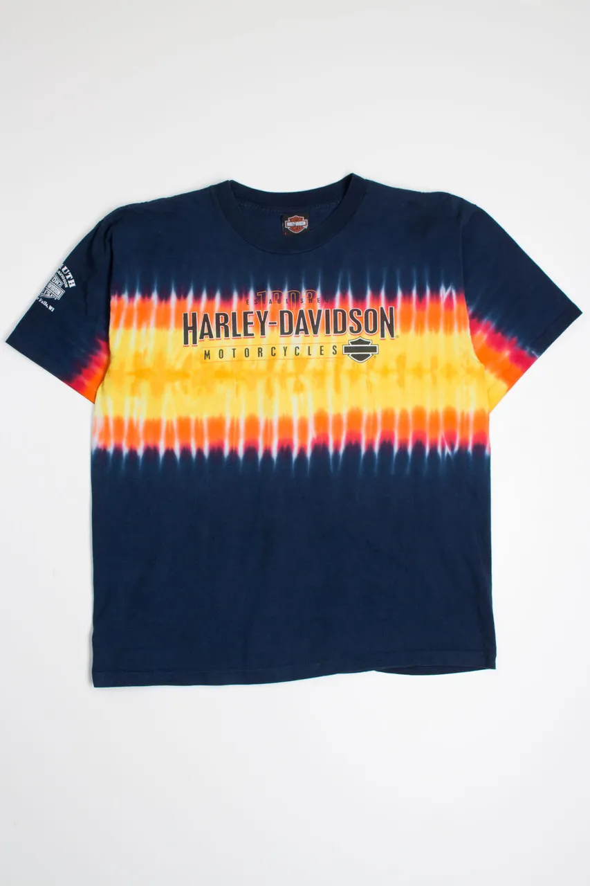 Tie Dye Stripe Harley Davidson Shirt