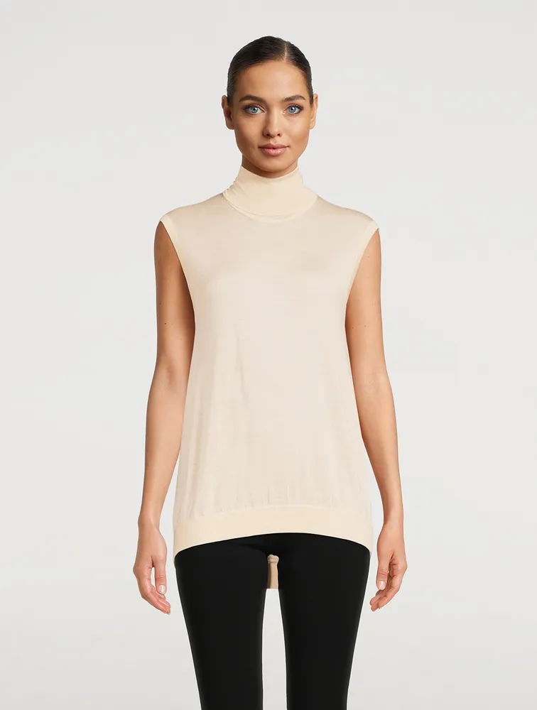 TOTÊME Fine Merino Sleeveless Turtleneck Sweater