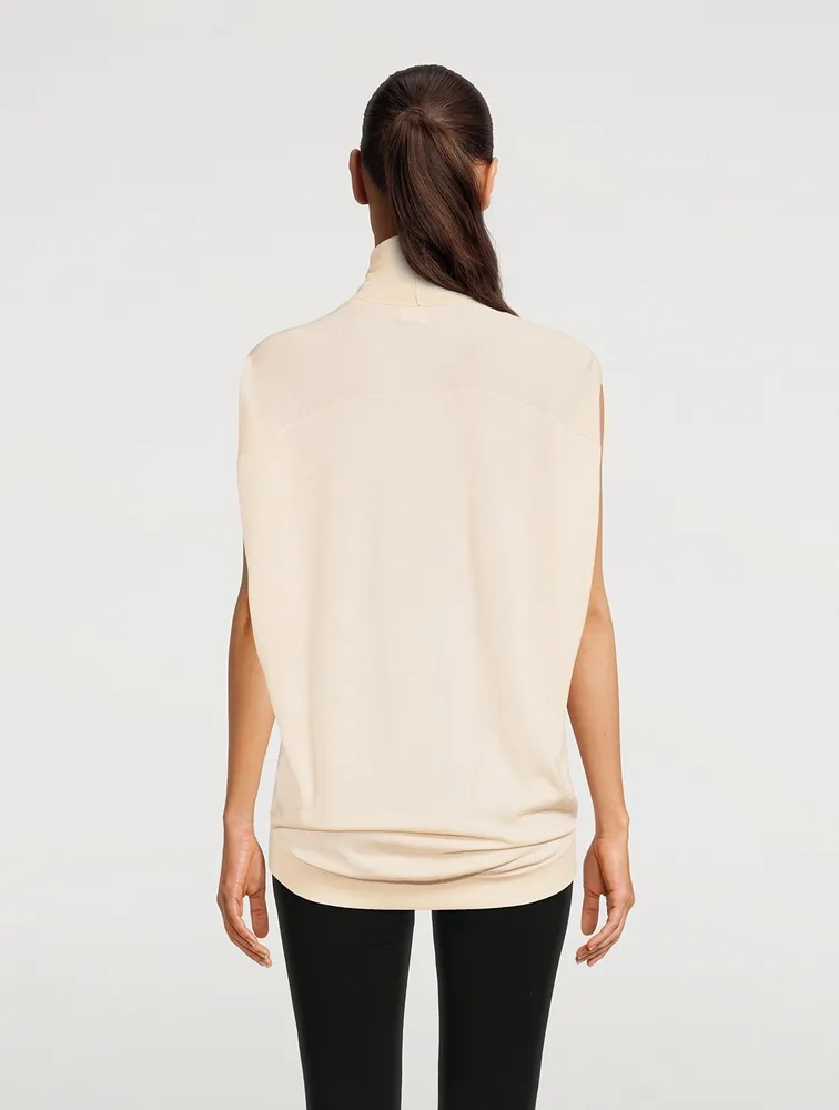 TOTÊME Fine Merino Sleeveless Turtleneck Sweater