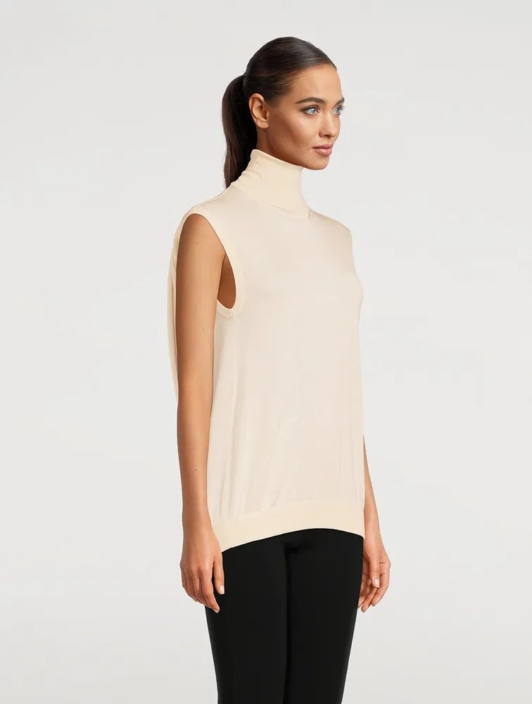 TOTÊME Fine Merino Sleeveless Turtleneck Sweater