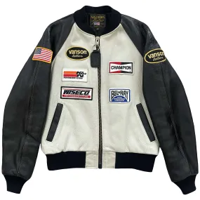 Vanson Leathers Race Team Leather Bomber Jacket - M