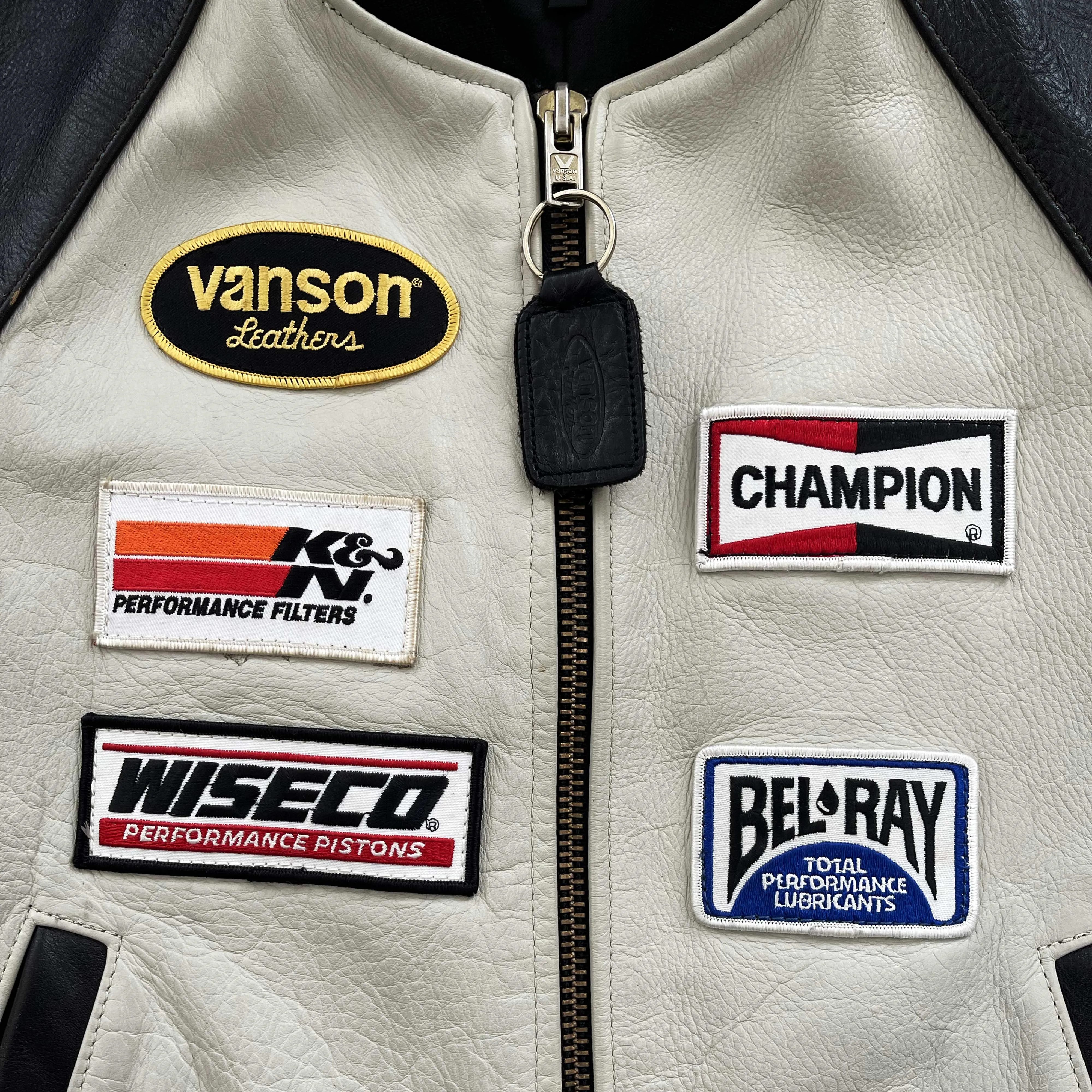 Vanson Leathers Race Team Leather Bomber Jacket - M