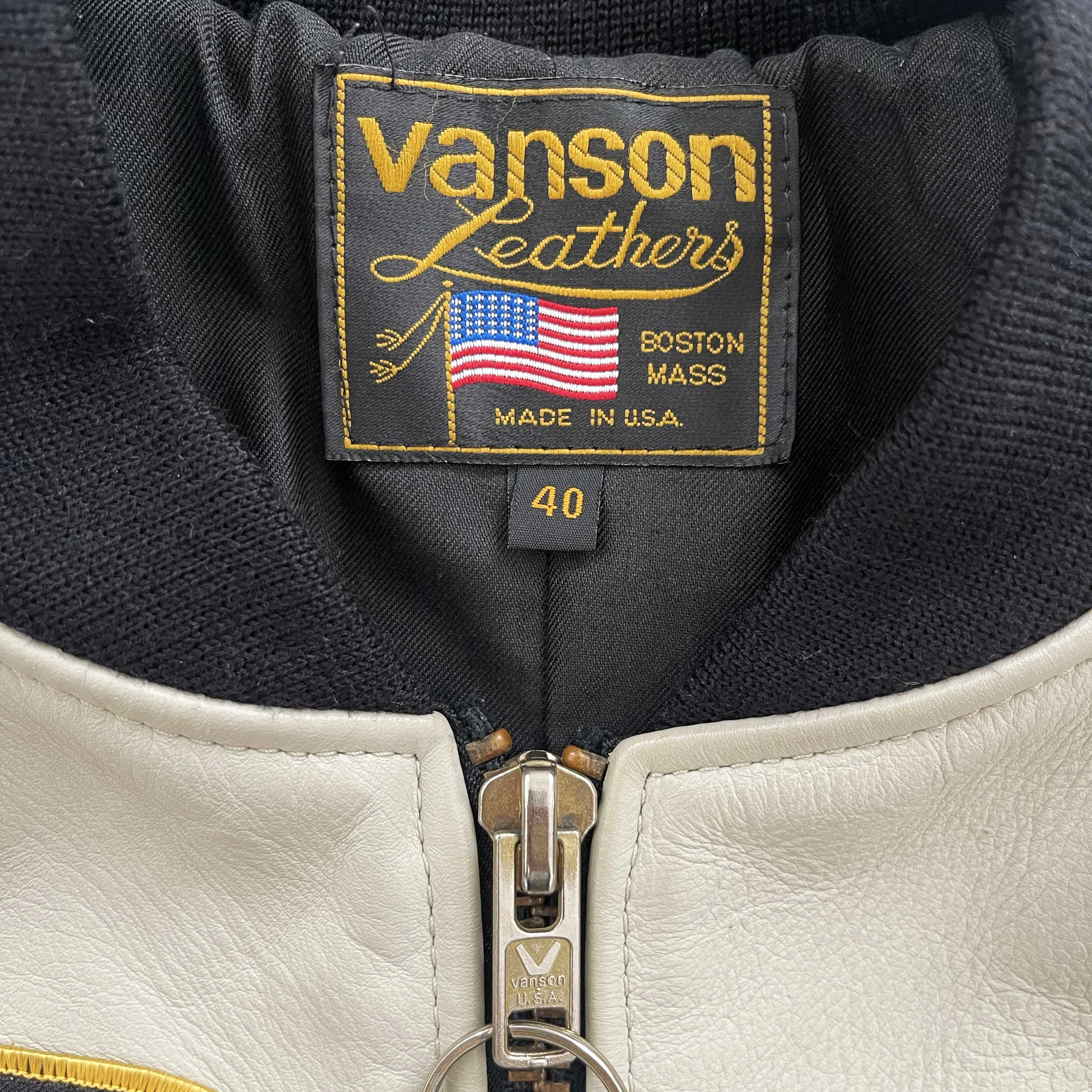 Vanson Leathers Race Team Leather Bomber Jacket - M