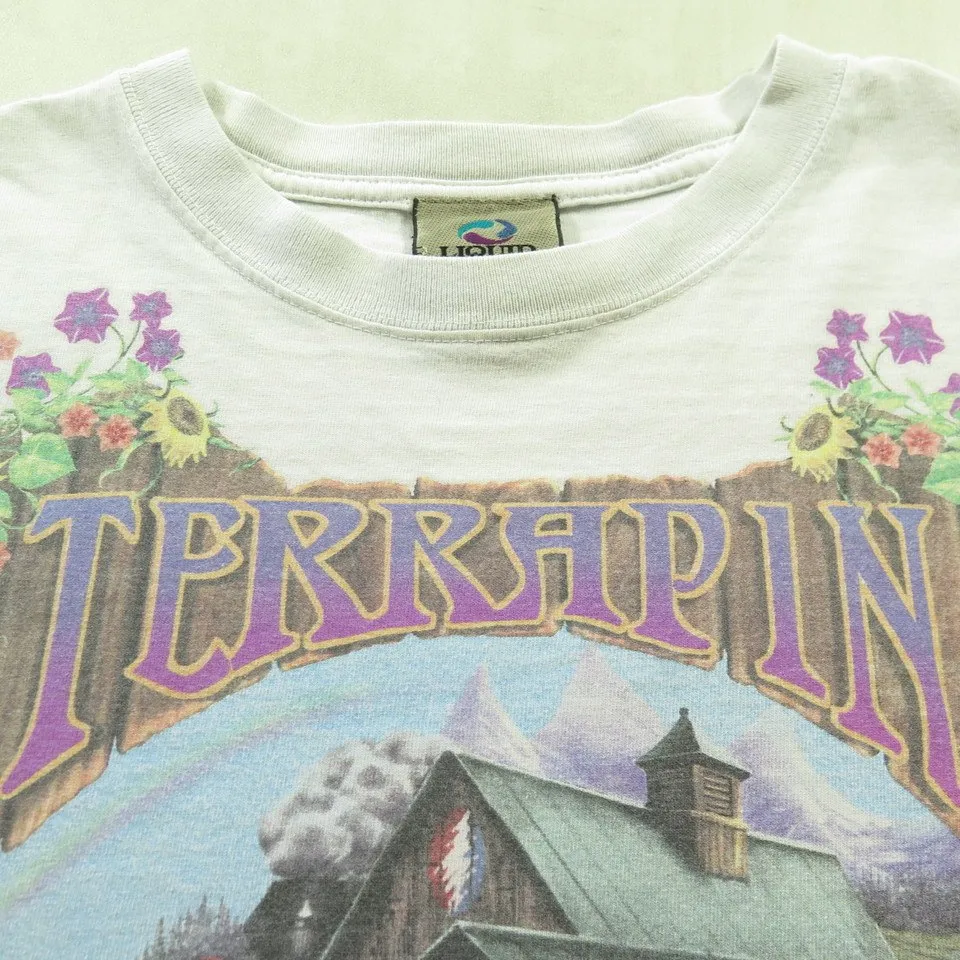 Vintage 90s Grateful Dead Terrapin Station T-Shirt L Tie Dye Skull Turtle Band