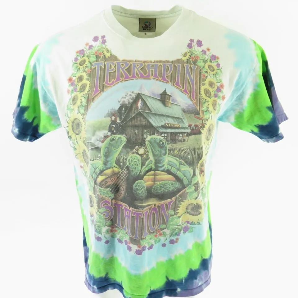 Vintage 90s Grateful Dead Terrapin Station T-Shirt L Tie Dye Skull Turtle Band