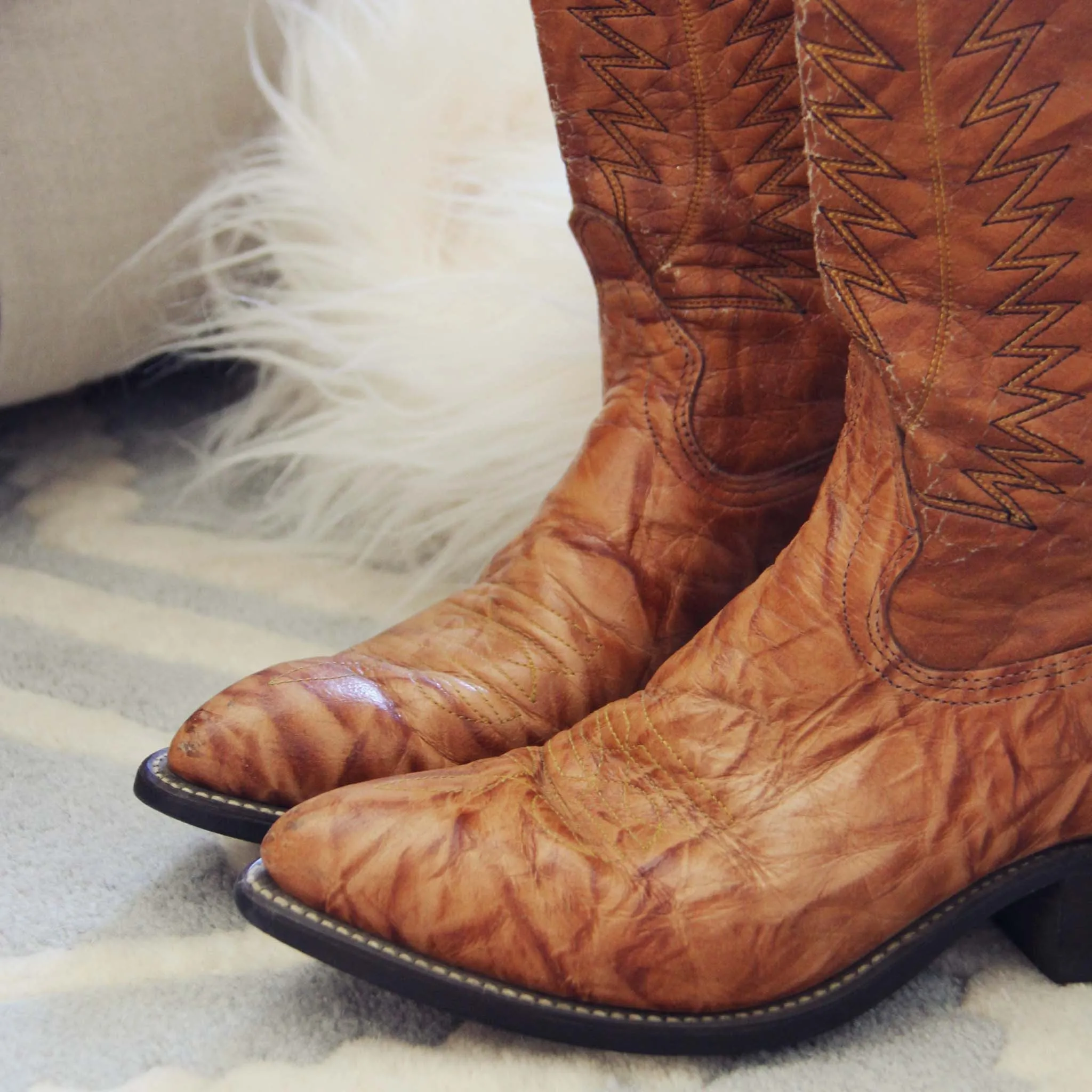 Vintage Marbled Cowboy Boots