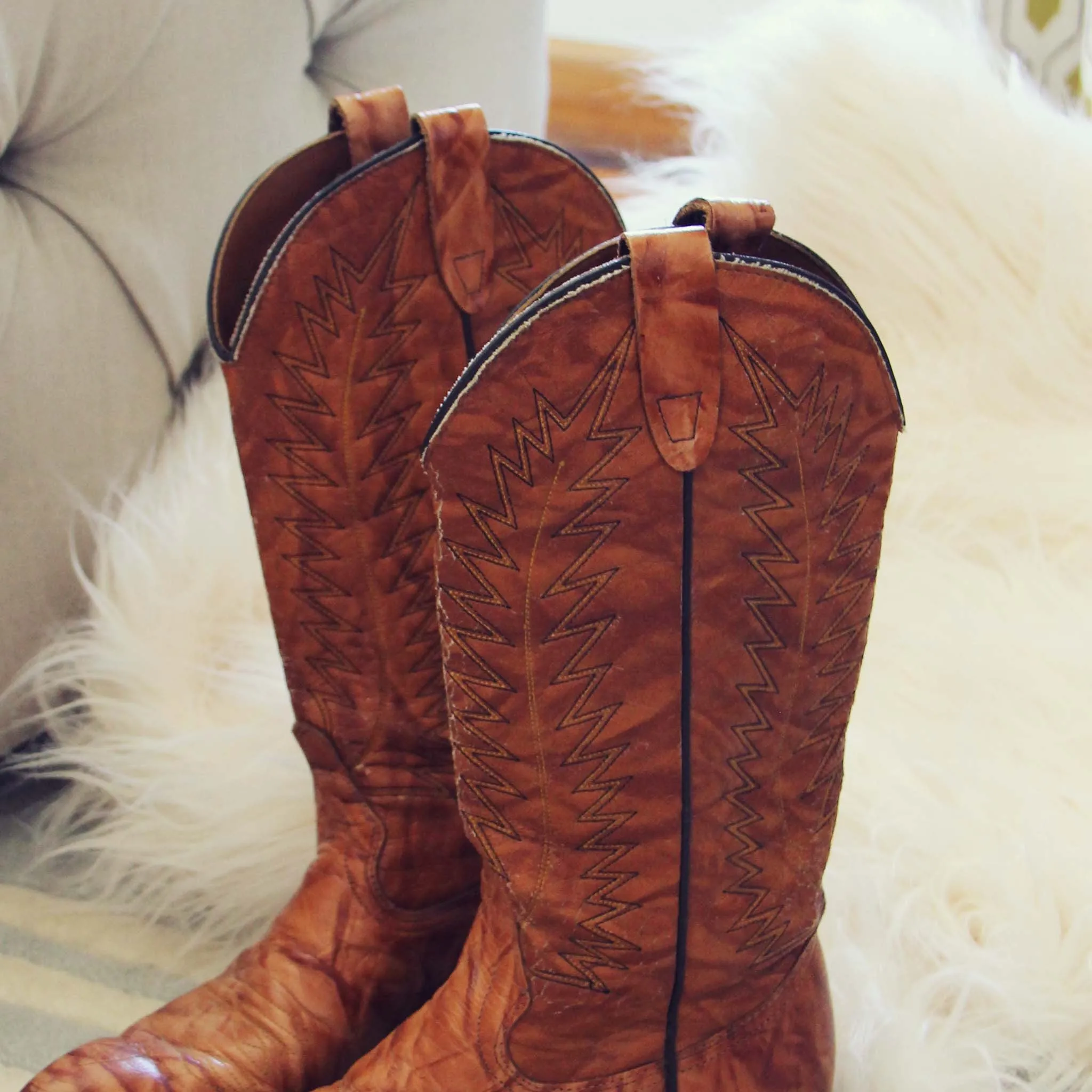 Vintage Marbled Cowboy Boots