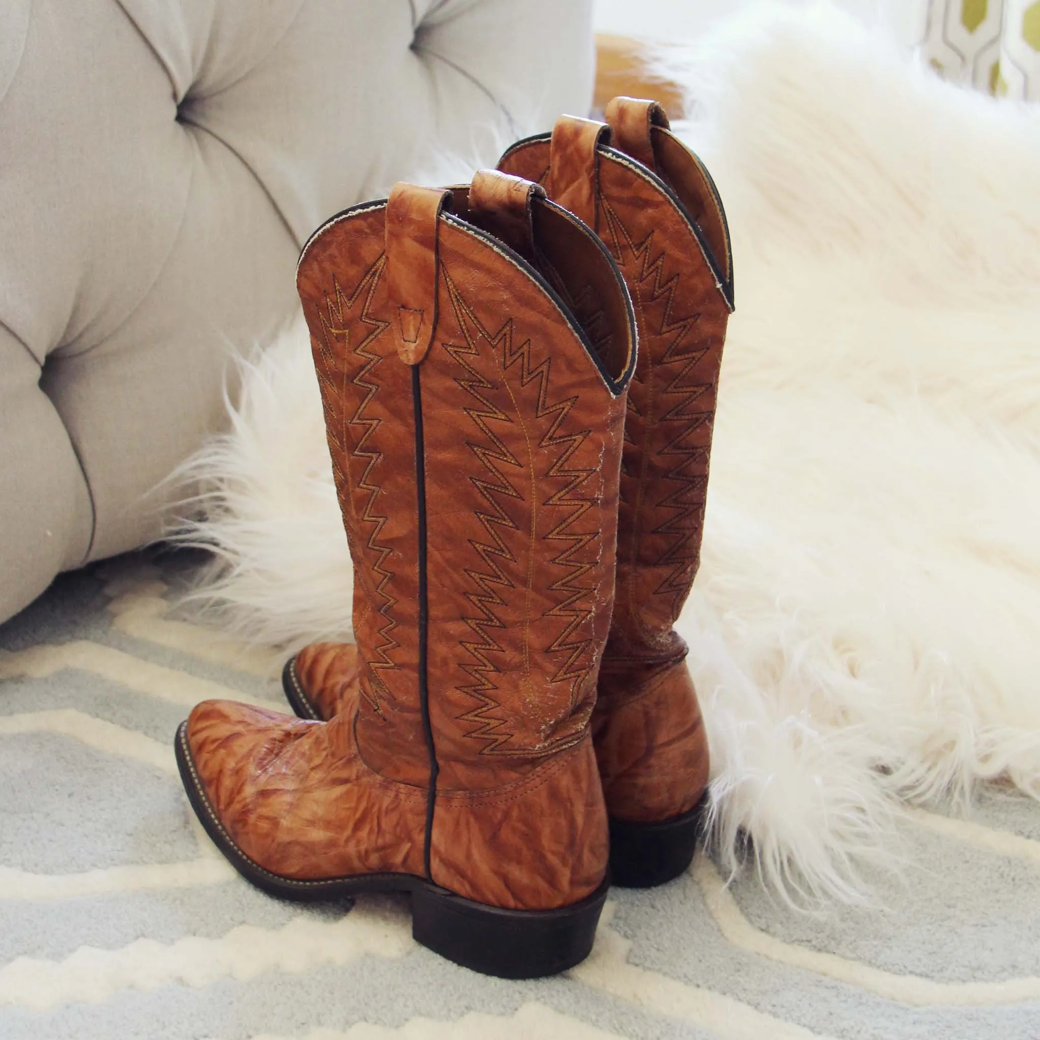 Vintage Marbled Cowboy Boots