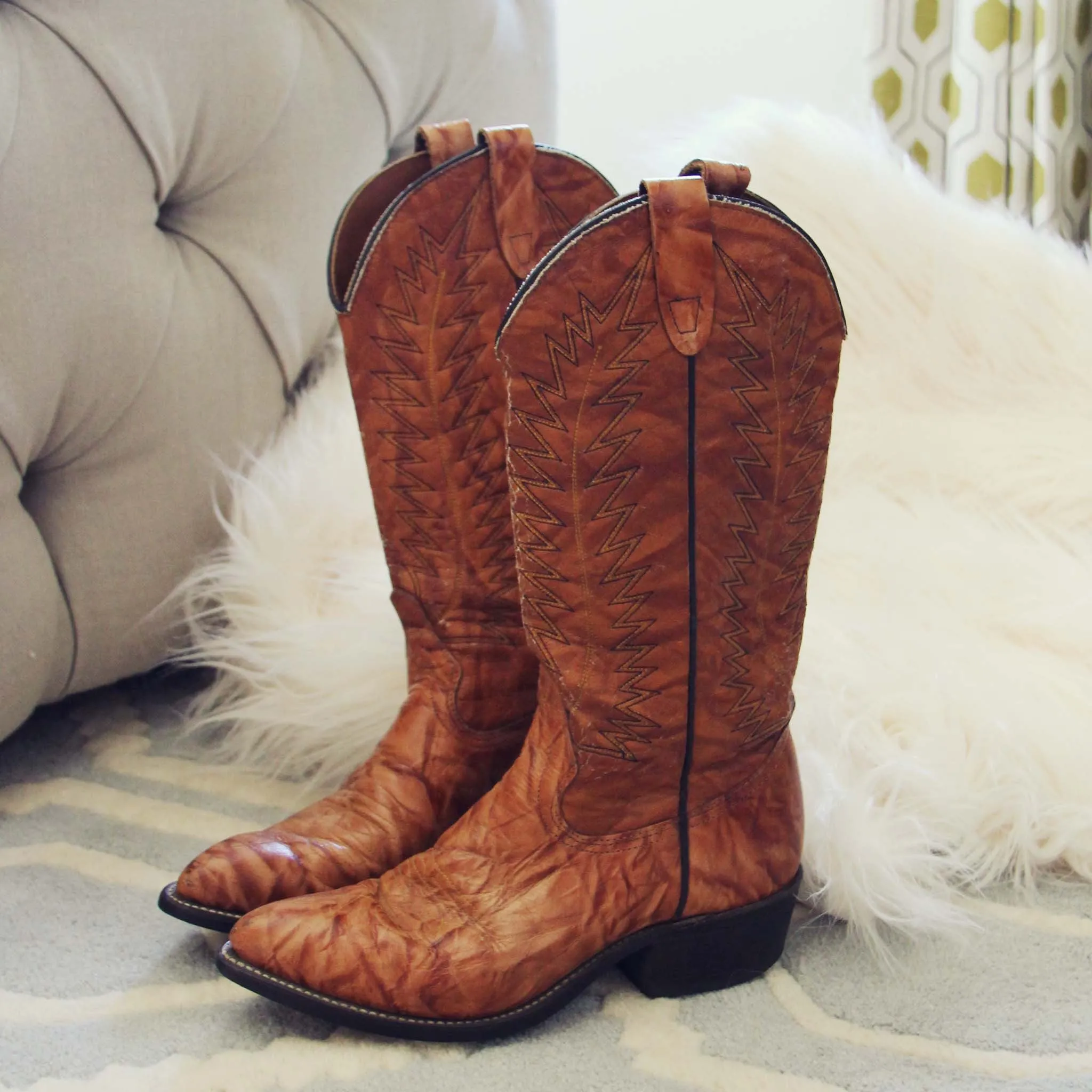 Vintage Marbled Cowboy Boots