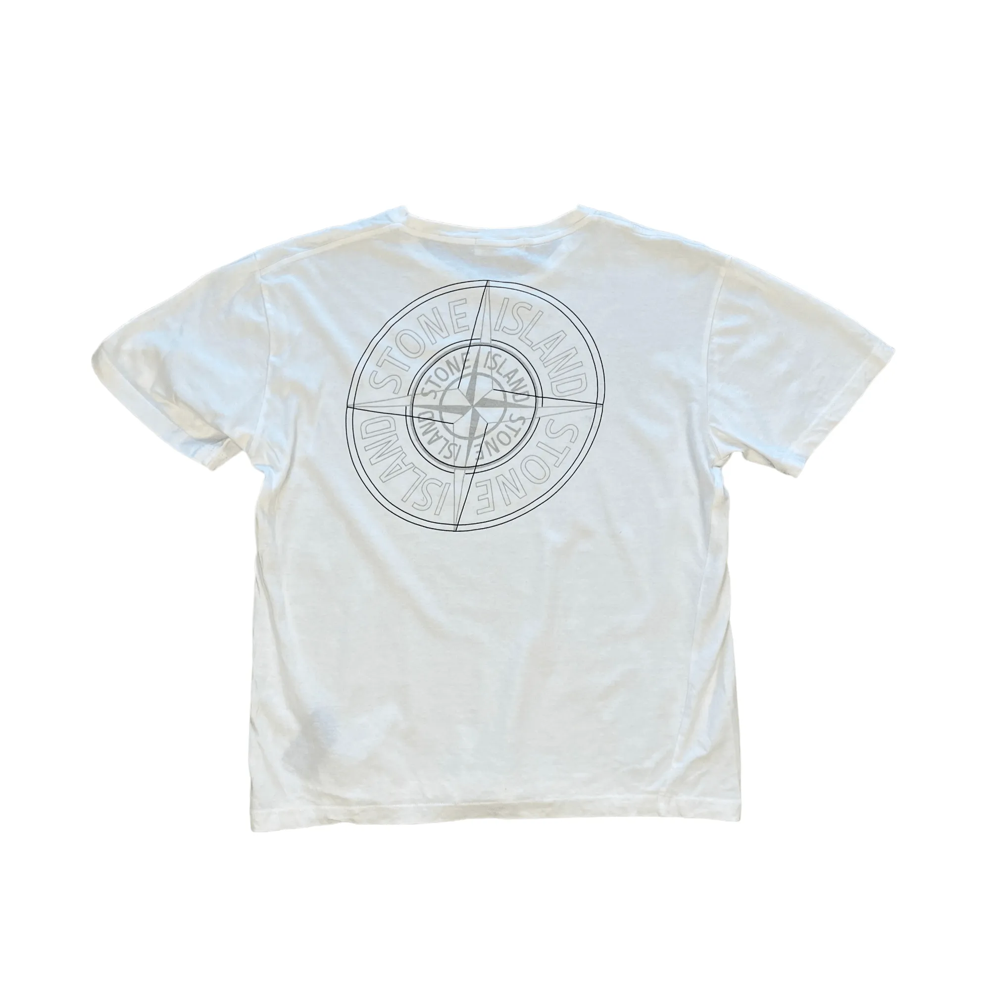 Vintage White Stone Island Tee - Large