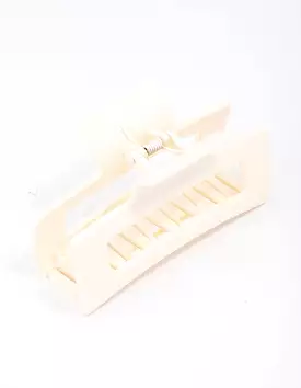 White Large Rectangular Hair Claw Clip