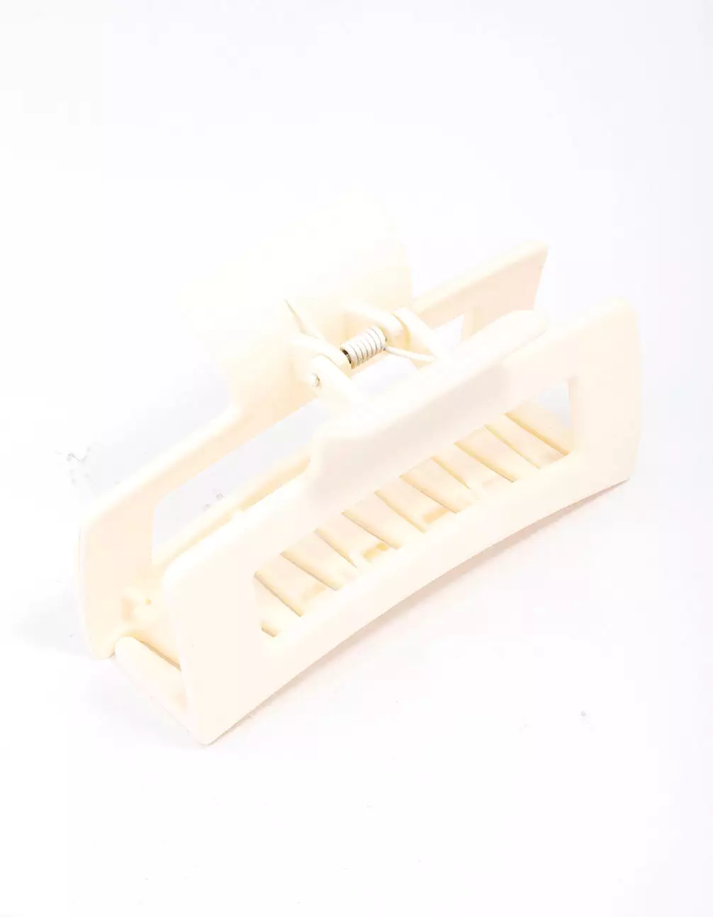 White Large Rectangular Hair Claw Clip