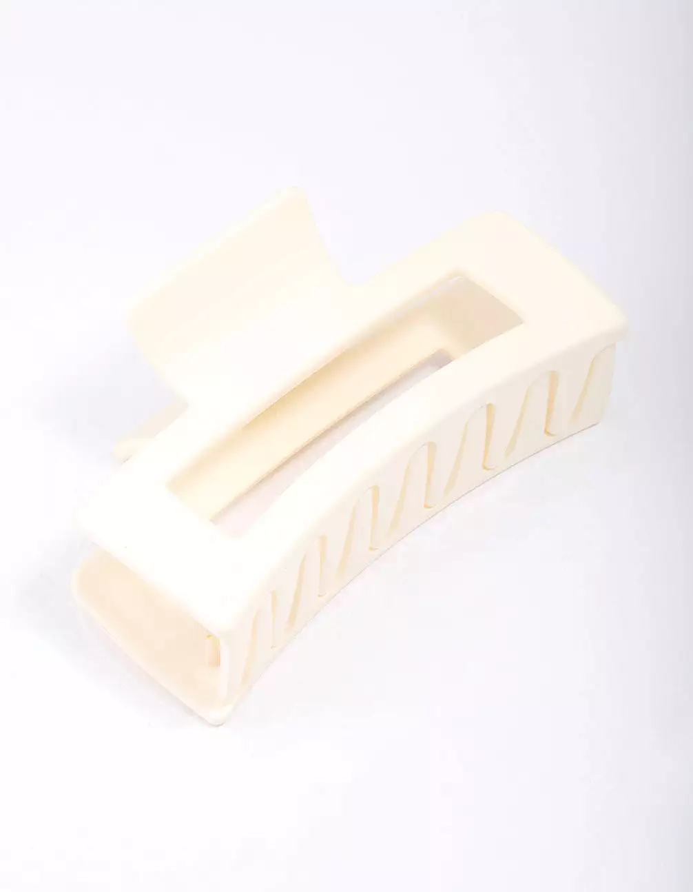 White Large Rectangular Hair Claw Clip