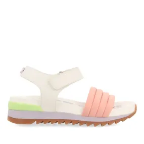 WHITE SPORTS SANDALS WITH MULTICOLOR DETAILS FOR GIRL AND BOY CLAPIERS