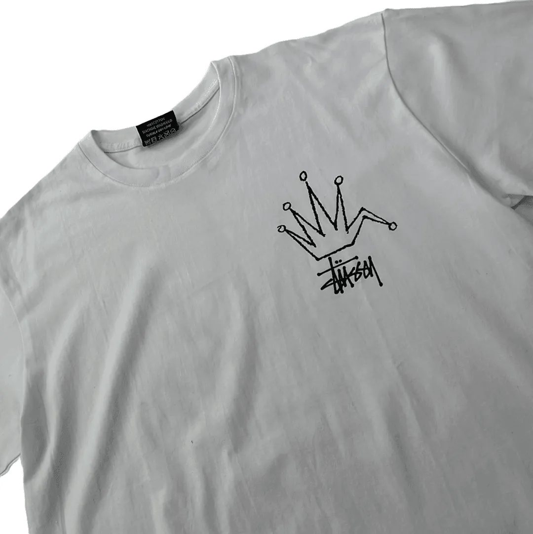 White Stussy Crown Tee - Extra Large