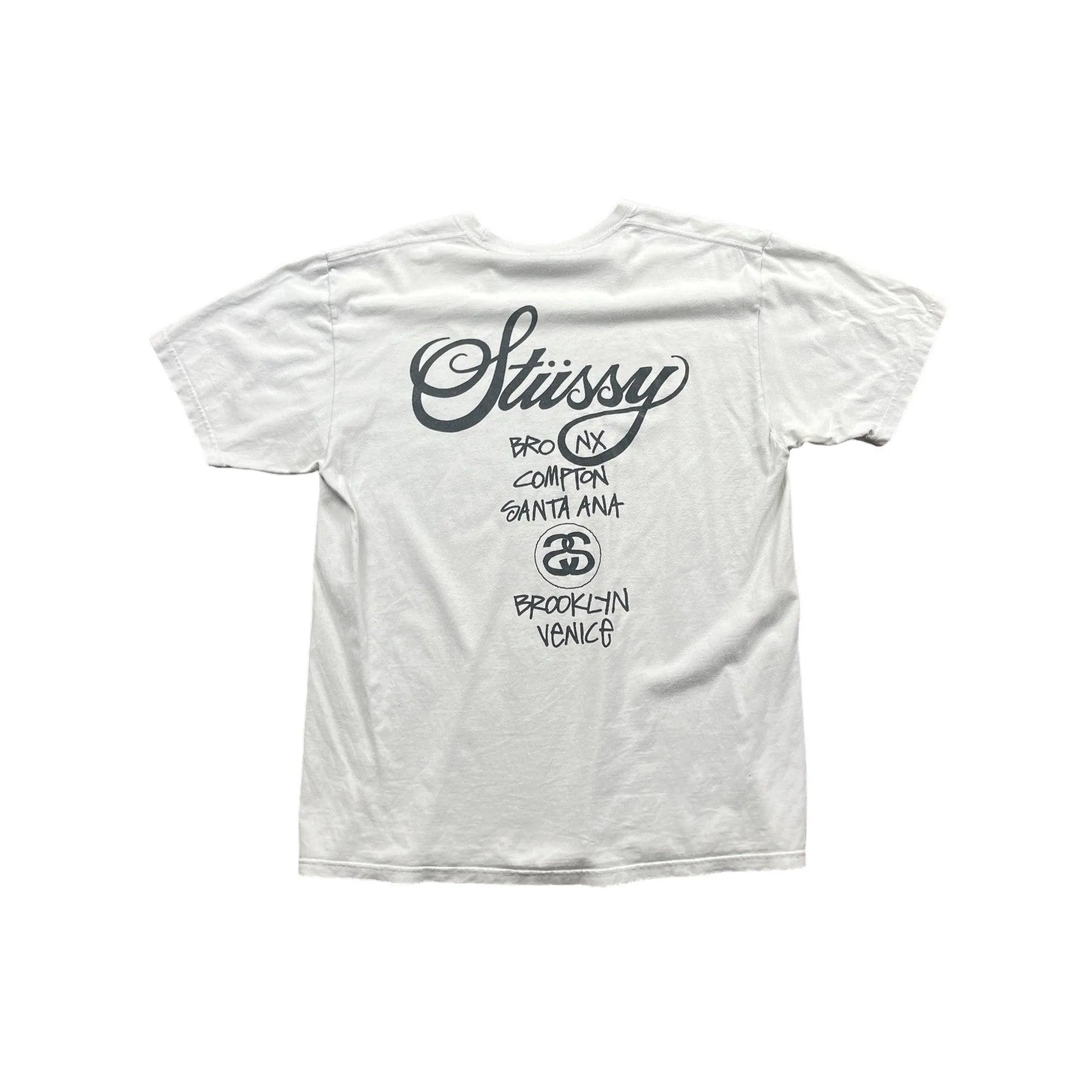 WHITE STUSSY X DOVER STREET MARKET (DS TEE - LARGE