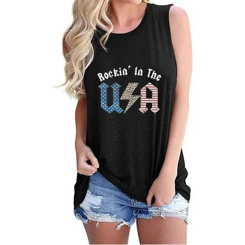 Women's Racerback Tank Tops Tank Tops Casual Letter