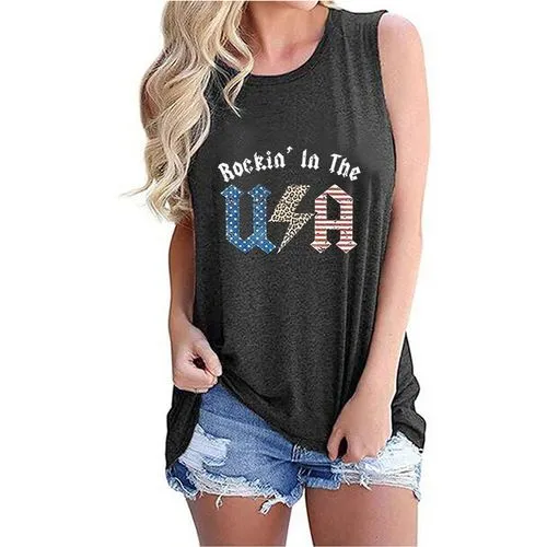 Women's Racerback Tank Tops Tank Tops Casual Letter