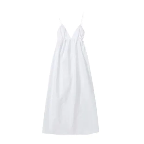 Women's Regular Dress Streetwear Collarless Sleeveless Solid Color Midi Dress Daily