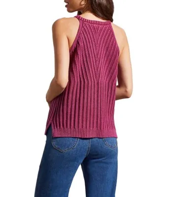 Women's Tribal Halter Sleeveless Pullover Sweater