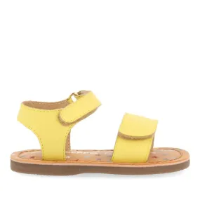 YELLOW LEATHER SANDALS WITH FANTASY PRINT FOR BABY HIMARE